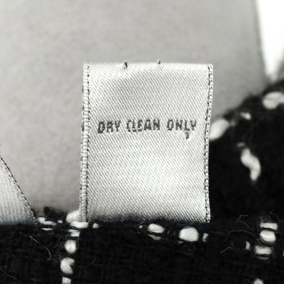 Chicos Jacket 1 Womens 8 Medium Black White Plaid Tweed Blazer Front Pockets - Picture 16 of 16